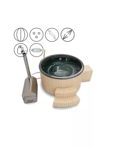 Holzklusiv Hot Tub JADE 180 Fichte Spa Deluxe Clean UV Wanne Anthrazit