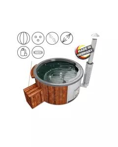 Holzklusiv Hot Tub Saphir 180 Fichte Spa Deluxe CleanUV Wanne Anthrazit