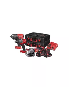 Milwaukee Aktionsset M18FPD2-0+ M18FHIWF12-0+ M18CAG125X-0+ M18HB3+ 2x  M18HB5,5+ M12-18FC+ 2x Promopackoutbox