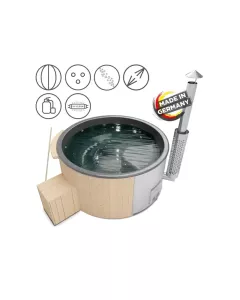 Holzklusiv Hot Tub Saphir 200 Fichte Spa Deluxe CleanUV Wanne Anthrazit