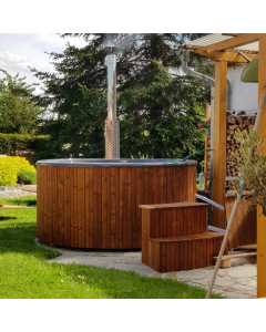 Holzklusiv Hot Tub Saphir 200  Thermoholz Spa Wanne Anthrazit