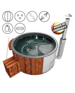 Holzklusiv Hot Tub Saphir 200  Thermoholz Spa Deluxe Clean UV Wanne Anthrazit