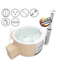 Holzklusiv Hot Tub Saphir 180 Fichte Spa Deluxe Clean UV Wanne Weiß