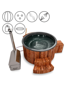 Holzklusiv Hot Tub JADE 200  Thermoholz Spa Deluxe CleanUV Wanne Anthrazit